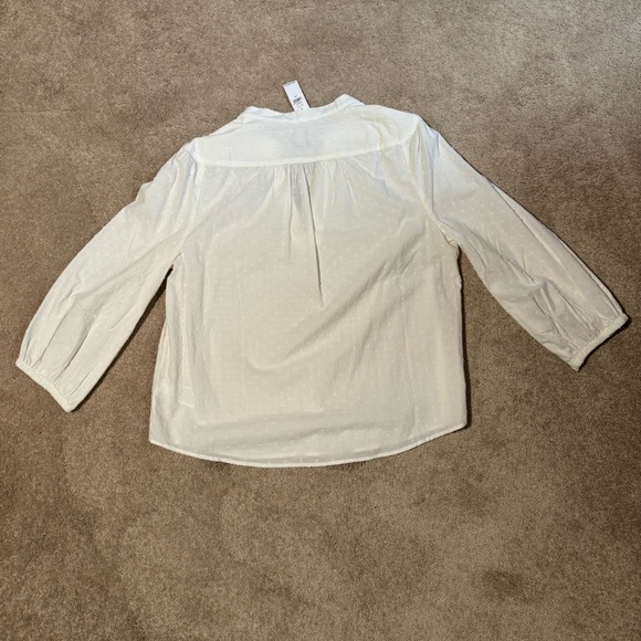GAP L Ivory Long Sleeve Light Top NWT - Picture 5 of 9